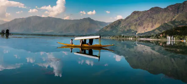 Shikara in Dal Lake in Srinagar
